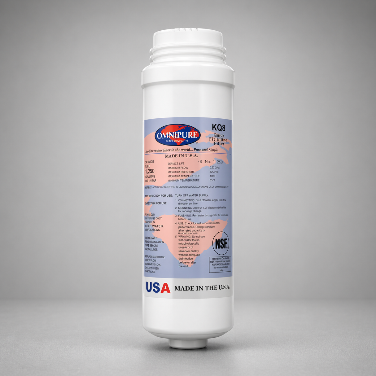 OmniPure KQ8, KQ-8 Cartridge, Replacement Water Filter Cartridge, Coffee Brewer Water Filter
