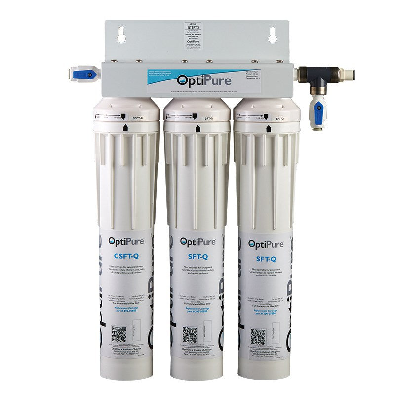 OptiPure QTSFT-3, 160-00450, Triple 15 inch Qwik-Twist Water Softening System