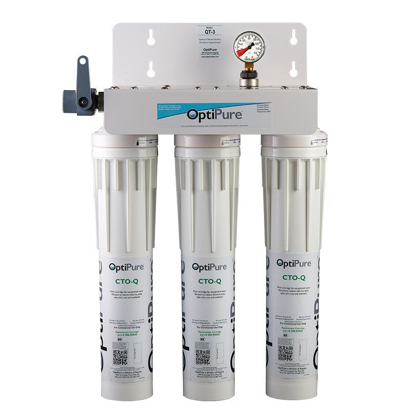 OptiPure QT-3, 160-52030, Triple 15 inch Qwik-Twist Carbon Water Filter System