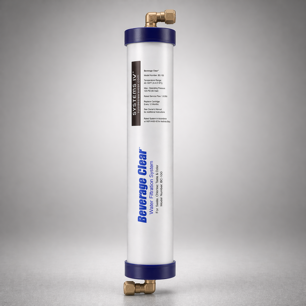 Systems IV BeverageClear Replacement, SIV BC-R, 1032-2021, Cold Beverage Post-Mix Carbon Water Filter, CTO