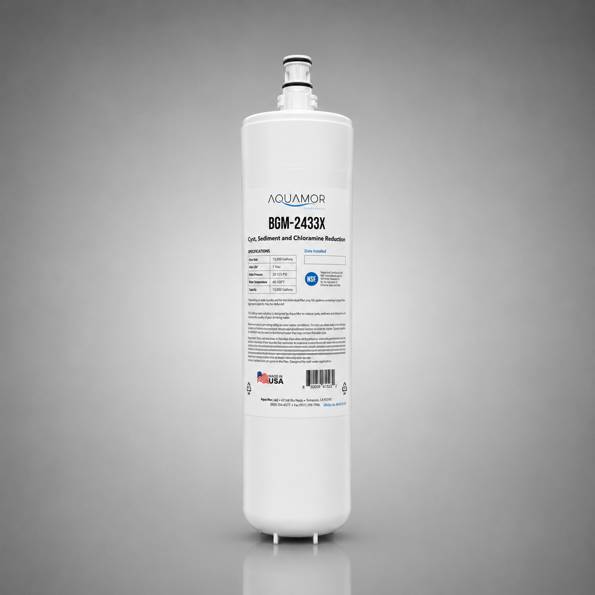 Aquamor BGM-2433X, 105262, HF60-CL,56259-01, HF60-CLX, 56372-10, Chloramine Filter Cartridge
