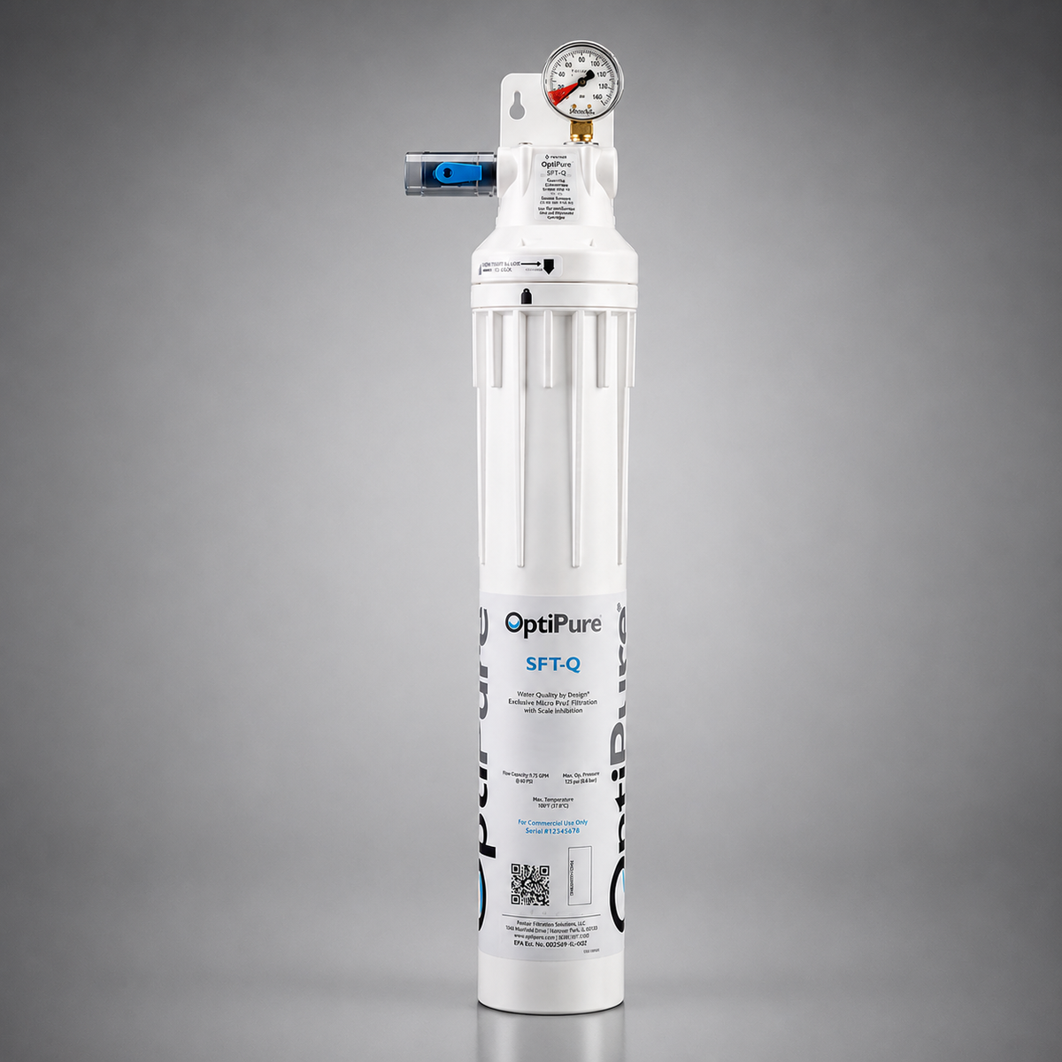 OptiPure QTSFT-1, 160-52017, Single 15 inch Qwik-Twist Water Softening System