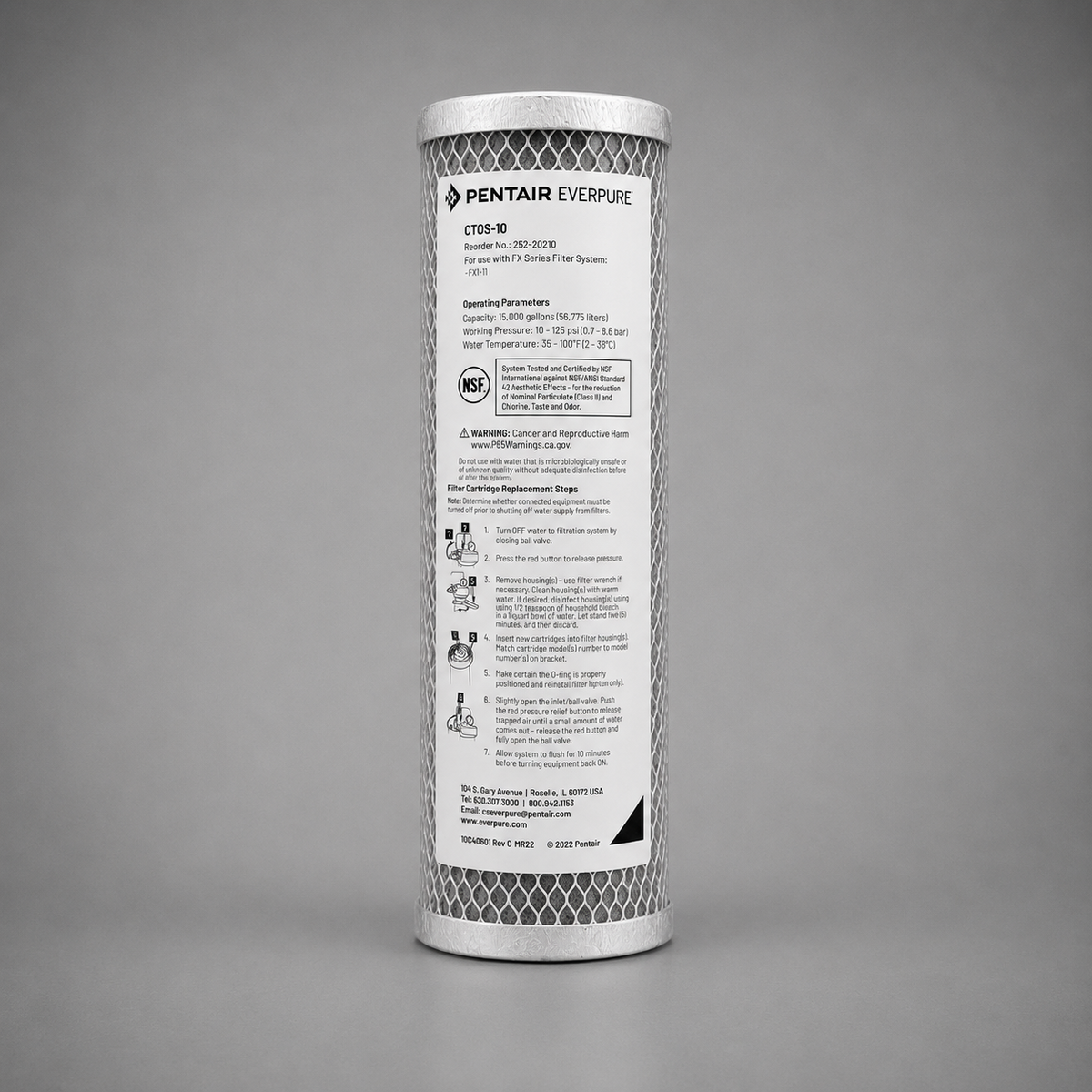 Pentair Everpure® / OptiPure CTOS-10, 252-20210, 10 inch Carbon Filter, IsoNet® Scale Inhibitor
