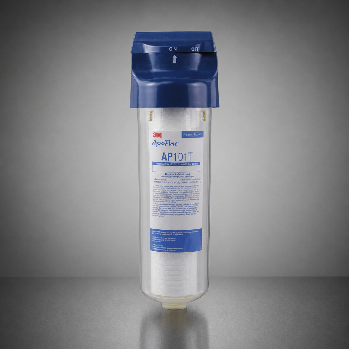 3M Aqua-Pure® AP101T, 55300-02, 5530002, 10 inch, #10, Clear Housing Assembly, Shut-Off Valve