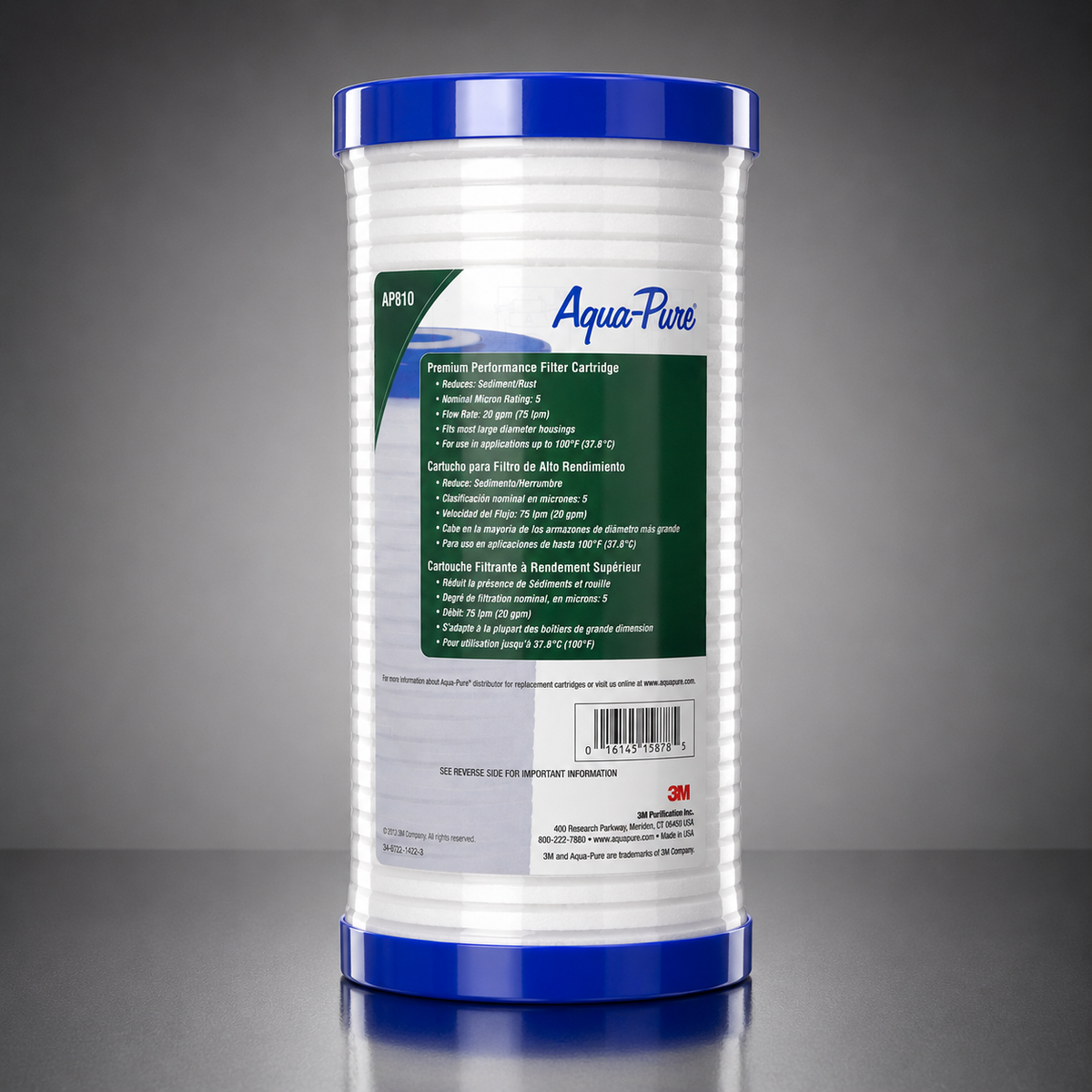 3M Aqua-Pure AP810, 56189-02, 10 in BB Grooved Pre-Fliter, 5 micron