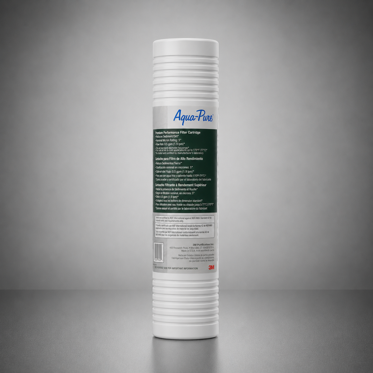 3M Aqua-Pure™ AP110 Single, Grooved Pre-Filter Cartridge, 56204-06, 10 inch Prefilter, 5 micron