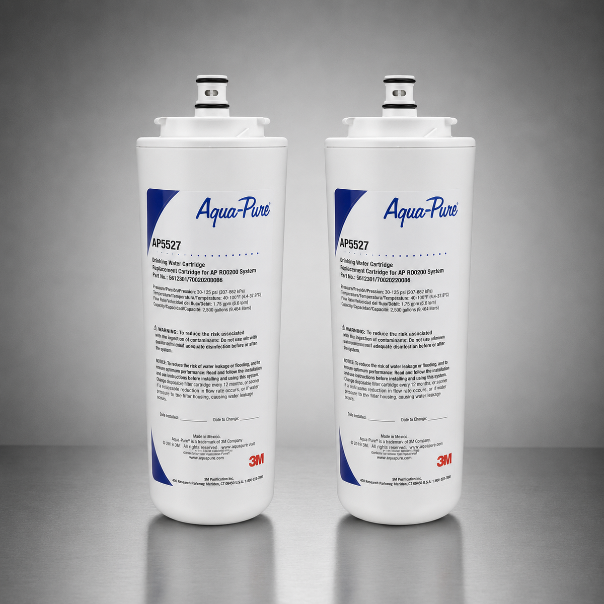 3M Aqua-Pure® AP5527 Replacement Cartridge Kit, for AP-RO5500, 5 micron, Water Filter Cartridges, 56312-01