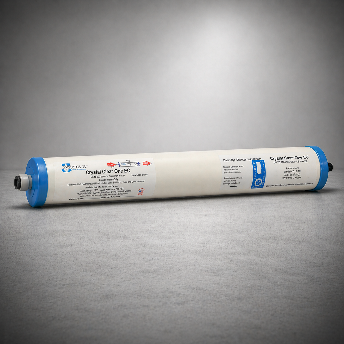 Systems IV, Terry H2O, CC1ECR, CC1EC-R, CrystalClear One-R EC, Ice Machine Carbon Filter Cartridge, Scale Inhibition