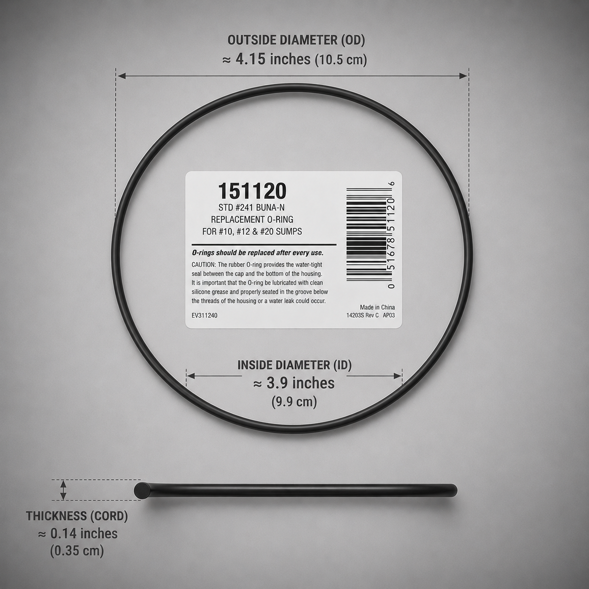 Pentair Everpure® E Series O-Ring, EV151120, BUNA-N #241, EV3112-40