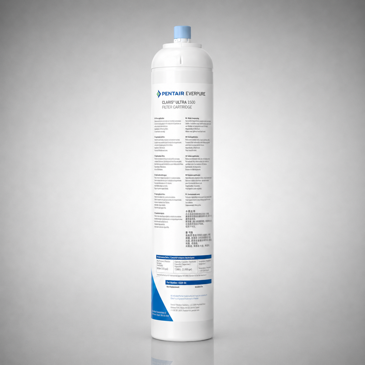 Pentair Everpure® Claris Ultra 1500-XL, EV4339-83, Carbon Water Filter, Softening Resin, Ion Exchange