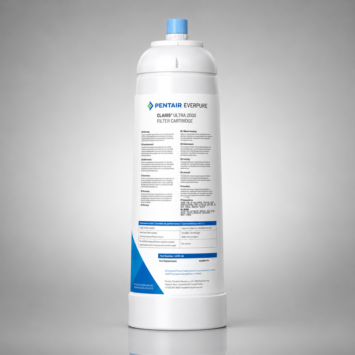 Pentair Everpure® Claris Ultra 2000-XXL, EV4339-84, Carbon Water Filter, Softening Resin, Ion Exchange