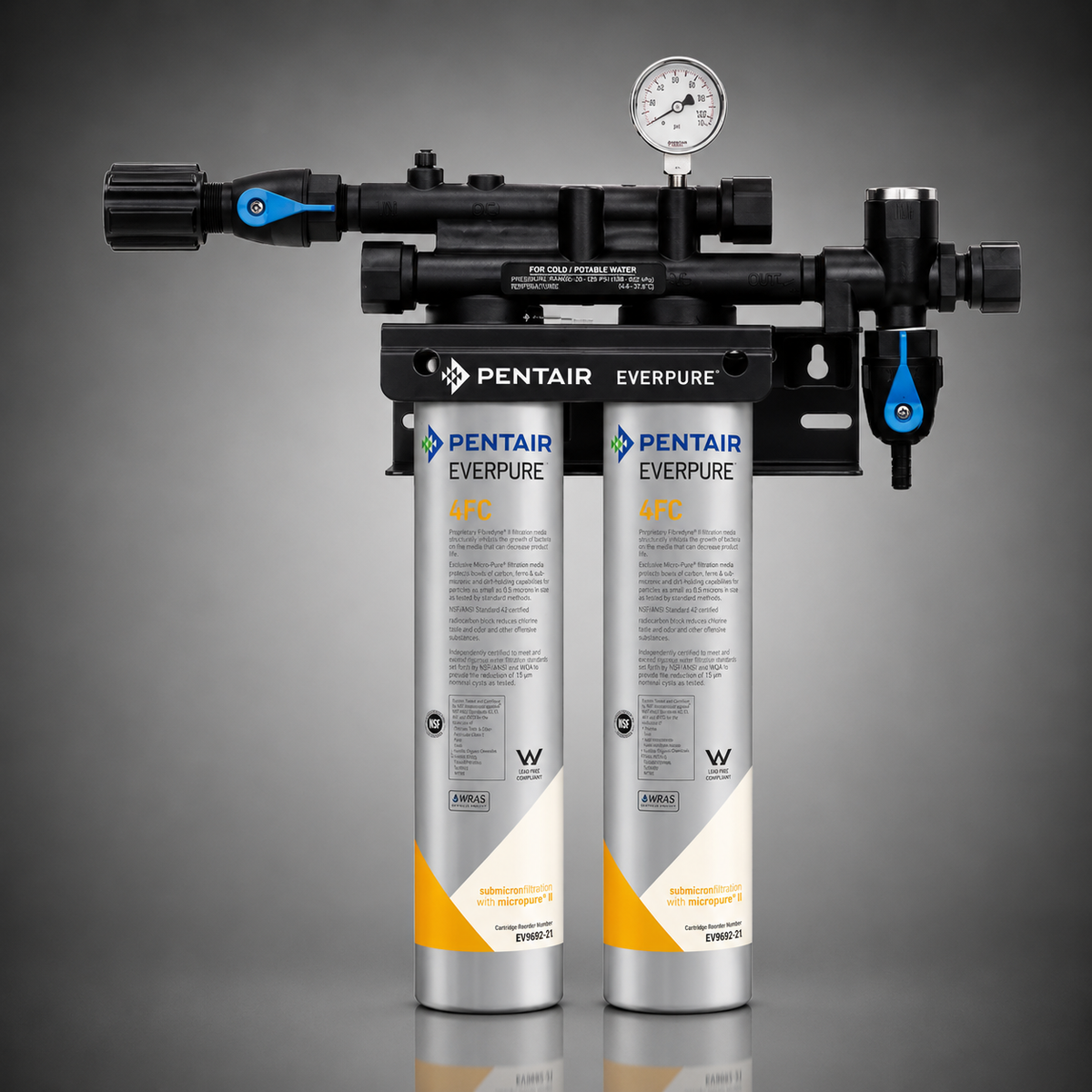 Pentair Everpure® QC7I TWIN 4FC, EV9202-42, Complete Water Filtration System