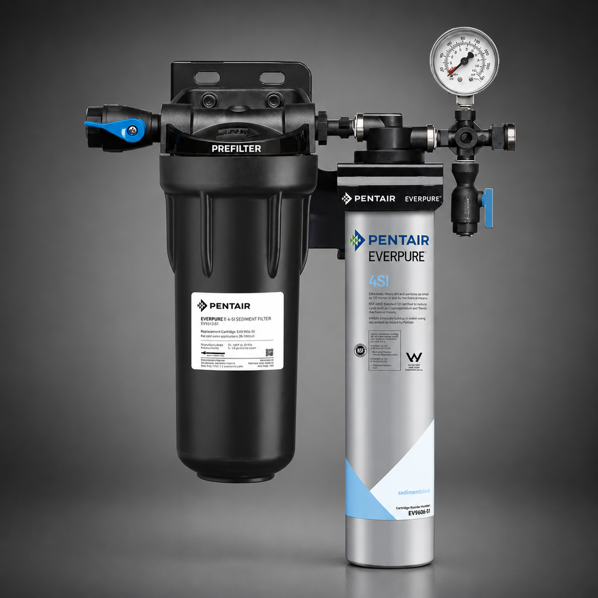 Pentair Everpure 4SI Single System, 10 inch Prefilter, EV9324-61, Water Treatment System, Scale Removal System