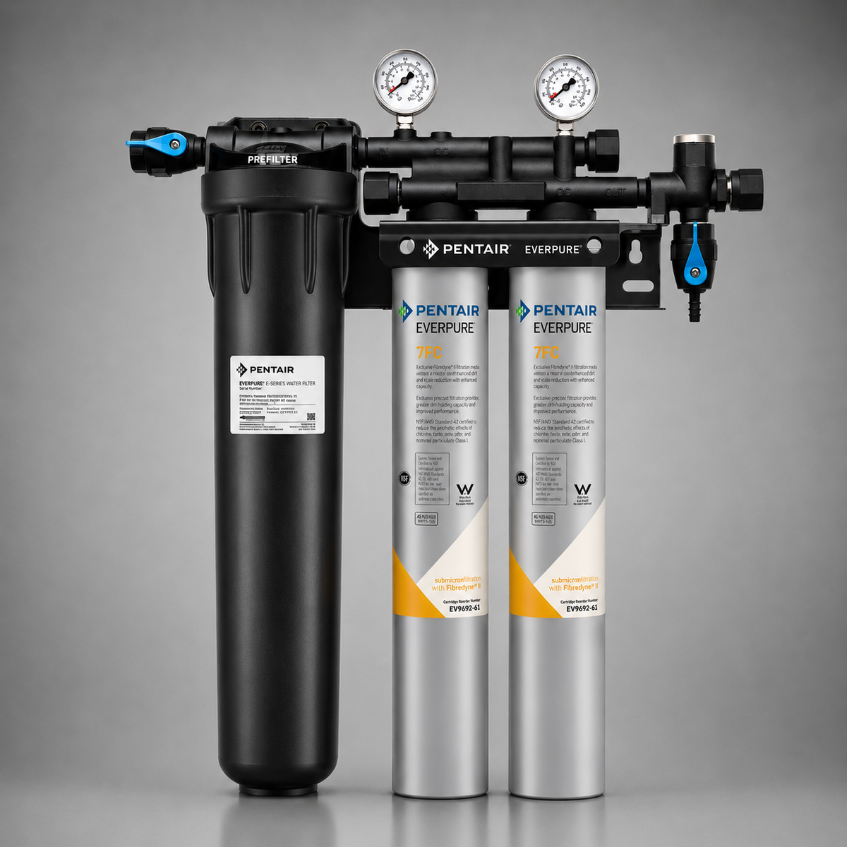 Pentair Everpure® 7FC Twin System, 20 inch Prefilter, EV9328-52, Water Treatment System, Fountain Beverage