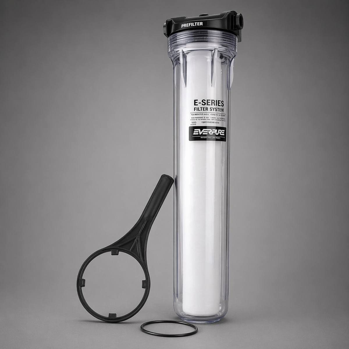 Everpure E-20 Clear Pre-Filter Kit, EV9795-90, CLEAR HOUSING, 20 inch Sediment Prefilter System, EC210