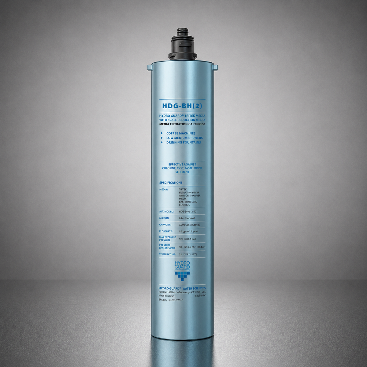 Hydro Guard™ HDG-BH(2), HDG-BH2, HDG-EV9612-50, HDG-EV9612-51, Follett 00130245, Water Filter Cartridge, Carbon Filter and Scale Inhibitor