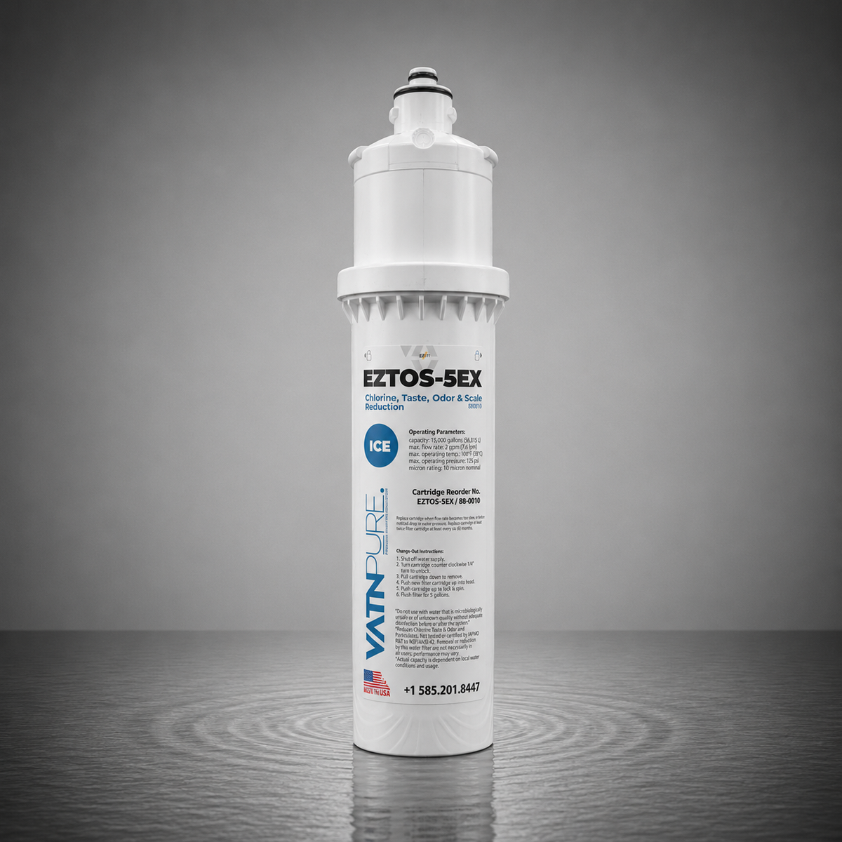 VatnPure EZTOS-5EX, VP88-0010, 5 micron, EV Mount Water Filter Cartridge