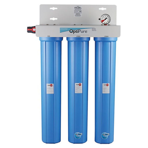 OptiPure FXI-22P+, 160-50125, Triple 20 inch Carbon Water Filter System, IsoNet® Scale Inhibitor