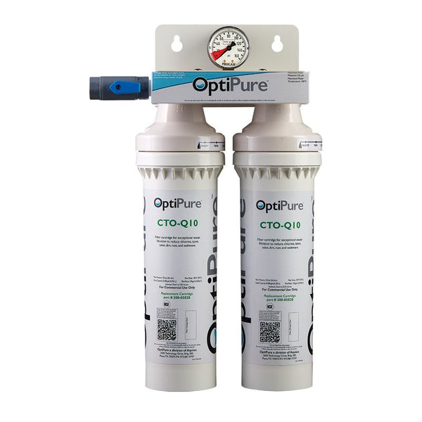 OptiPure QT10-2, 160-52019, Dual 10 inch Qwik-Twist, Carbon Water Filter System