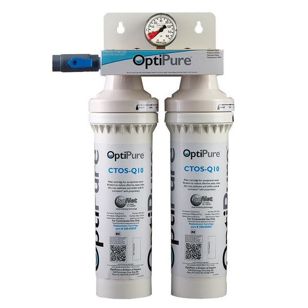 OptiPure QTI10-2, 170-52021, Dual 10 inch Carbon Water Filter System, IsoNet® Scale Inhibitor
