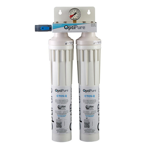 OptiPure QTI-2, 160-52022, Dual 15 inch Qwik-Twist Carbon Water Filter System, IsoNet® Scale Inhibitor