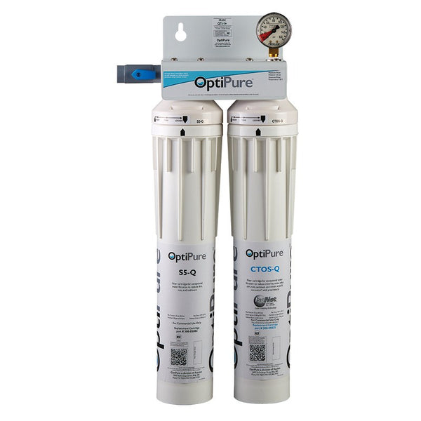 OptiPure QTI-1+, 160-52055, Dual 15 inch Qwik-Twist Carbon Water Filter, IsoNet® Scale Inhibitor