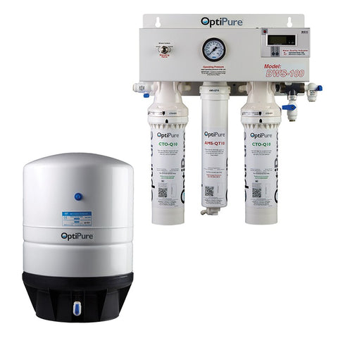 OptiPure BWS100/10, 164-00110, 100GPD Blended Water Reverse Osmosis, 10GAL Tank