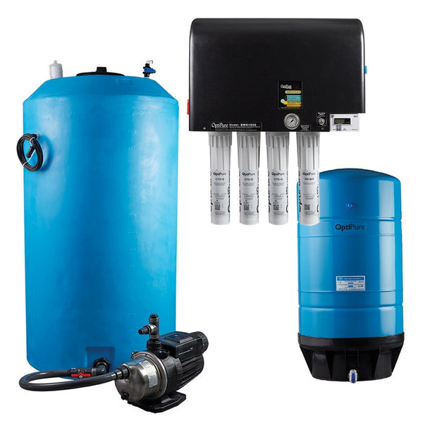 OptiPure BWS1500/175 HF Plus, 164-15576, 1500GPD Blended Water Reverse Osmosis, 175GAL Tank, 1HP Pump