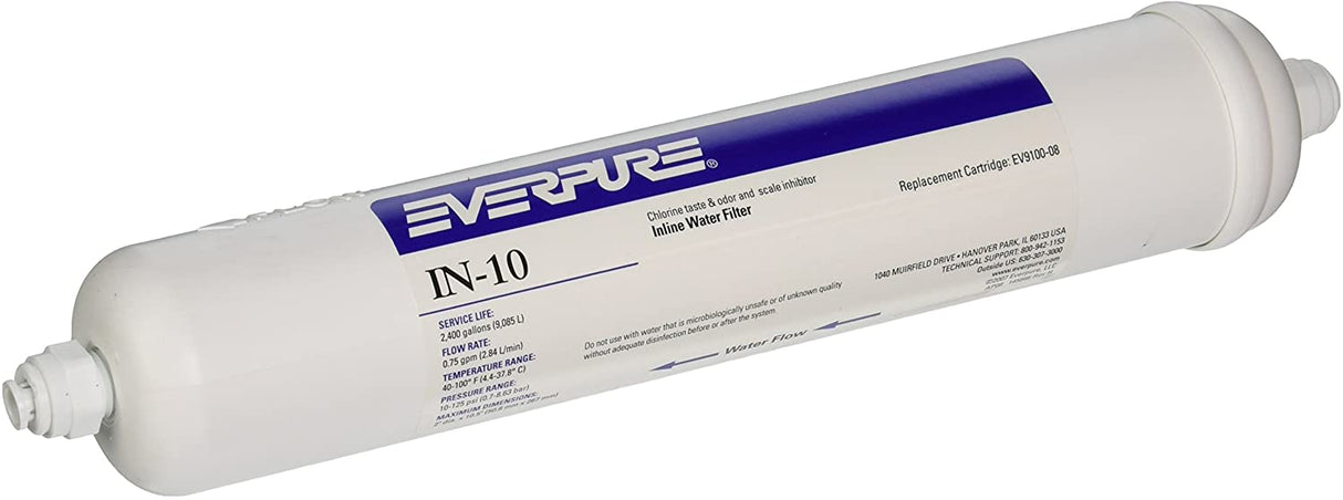 Everpure IN-10, EV 9100-06, Replacement Ice-O-Matic Style Inline Water Filter