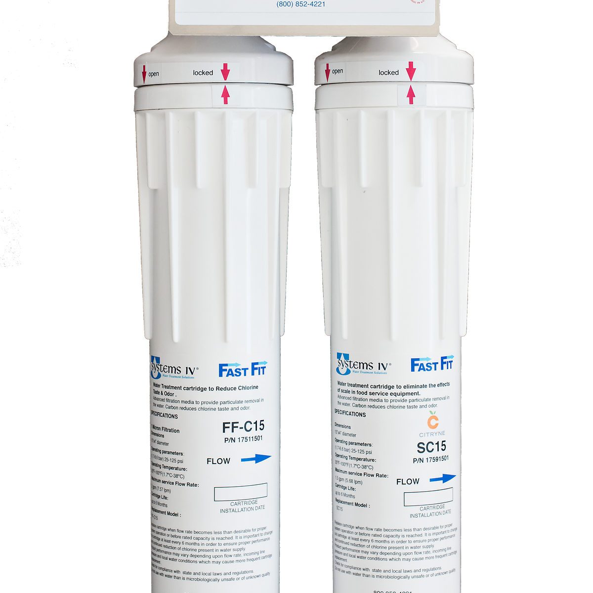System Iv Ice Tech Systems IV FastFit 1728-1001,SIV FF-CSC15-2, Ice Machine Dual Filtrati ...